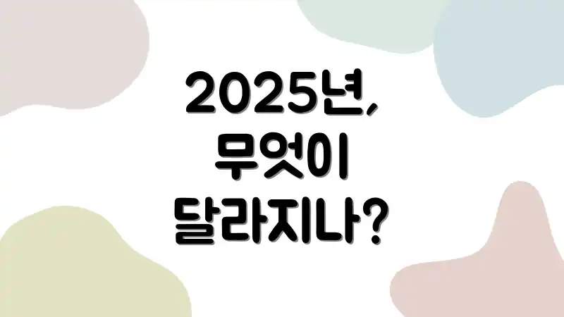 2025년, 무엇이 달라지나?
