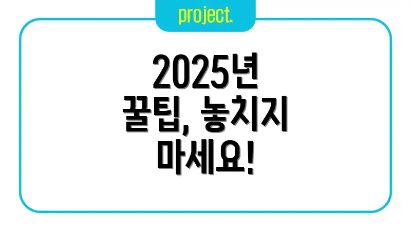 2025년 꿀팁, 놓치지 마세요!