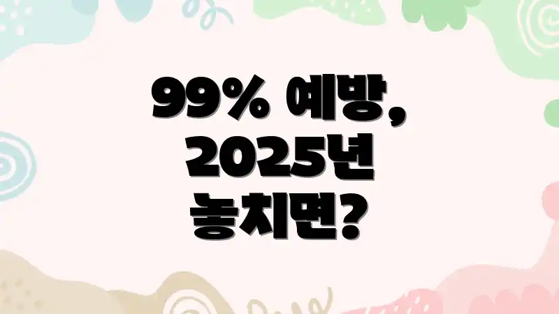 99% 예방, 2025년 놓치면?